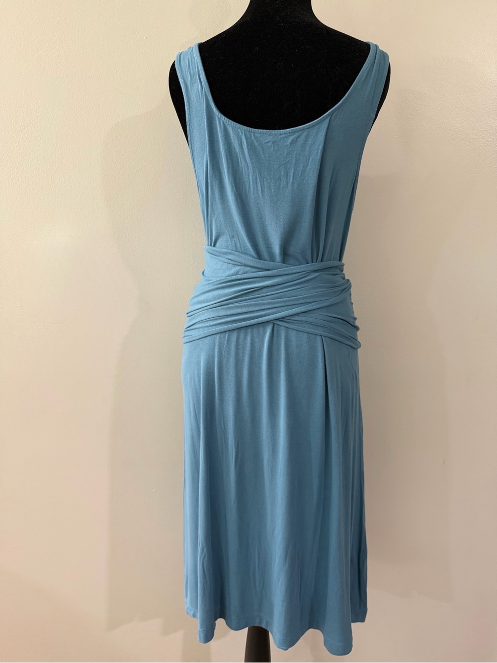 Soma Light Blue Adjustable Wrap Sleeveless V-Neck Cool Days Women's Midi Dress - Picture 3 of 16
